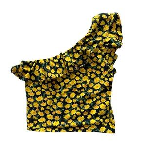 Maeve Anthropologie Floral One-Shoulder Top